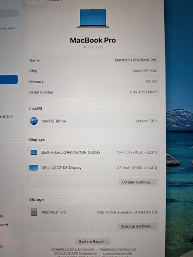 MacBook Pro 16-inch - 64gb - M1 Max with 10-core CPU and 32-core GPU