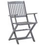Folding Outdoor Chairs 2 pcs Solid Acacia Wood Image 3