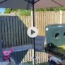 garden table, 6 chairs, cushions & umbrella Image 4