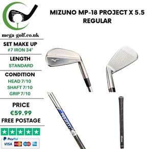 Mizuno MP-18 #7 Iron 34 Degree / Project X 5.5 Regular