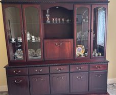 Glass Display Dark Wood Cabinet