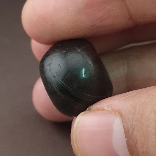Vintage Natural Pattern Suliemani Tire Shape Agate Bead Amulet