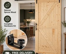 Wooden Sliding Barn Door with Hardware Kit