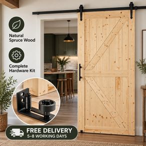 Wooden Sliding Barn Door with Hardware Kit