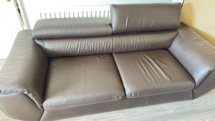 Modern Dark Brown Leather Sofa
