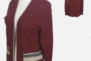Blarney red stripe ladies cardigan size L Uk 14  includes Postage