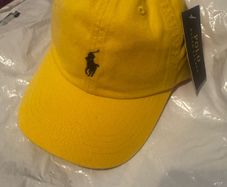 RL Ralph Blue/yellow  Polo Baseball Cap with Small Horse Logo Embroidery - Unisex Soft Top Hat