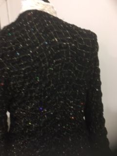 Black Sequin Designer Joseph Ribkoff Jacket 10/12