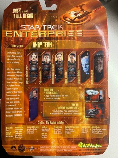 Full set of 6 Star Trek Enterprise Away Team figures by Art Asylum  (Not Star Wars or Hot Toys)