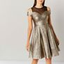 Coast Jiana Metallic Bardot Gold Dress Image 3