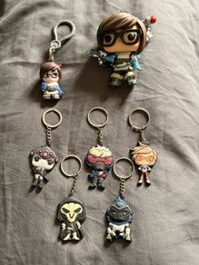 Overwatch Funko Pop + Backpack Hangars + Keychains, Backpack Hangers