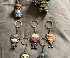 Overwatch Funko Pop + Backpack Hangars + Keychains, Backpack Hangers