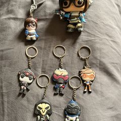 Overwatch Funko Pop + Backpack Hangars + Keychains, Backpack Hangers