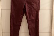 Burgundy faux leather pants