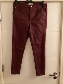 Burgundy faux leather pants