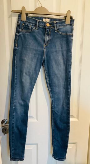 River Island 'Molly' Mid-Rise Skinny Jeans (Blue Denim)