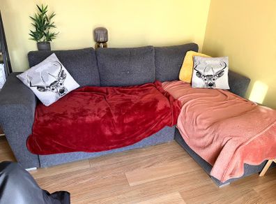 Sofa Bed Couch L shape Dark Grey