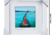 Poolbeg and Dublin Bay - Drone view. Framed print by Helen Mathews