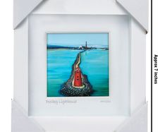Poolbeg and Dublin Bay - Drone view. Framed print by Helen Mathews