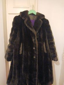 French vintage simulated fur coat