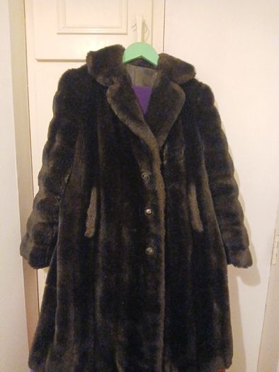 French vintage simulated fur coat
