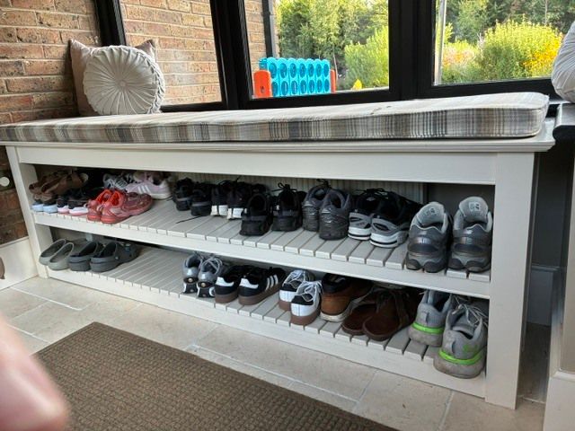 Large Custom-Made Shoe Storage Bench