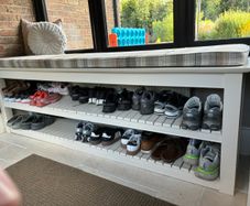 Large Custom-Made Shoe Storage Bench