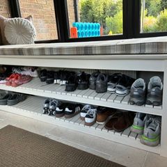 Large Custom-Made Shoe Storage Bench