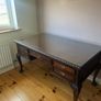 Solid wood mahogany desk with removable glass top Image 3