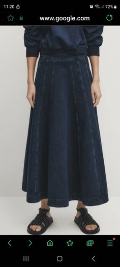 denim MSSIMMO DUTTI long skirt