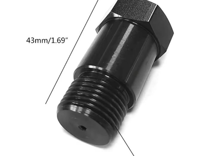 Car Modification 43mm New O2 Oxygen Sensor adapter Black steel Angled Extension Connector M18x1.5 Adapter CEL Fix