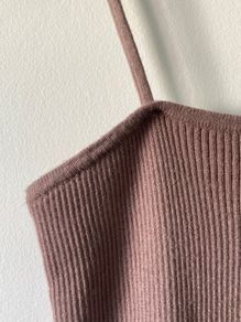 Noisy May ribbed knit taupe top M