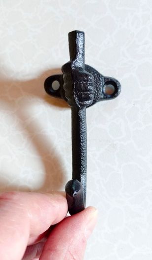 Black Cast Iron Hand Wall Hook (new).