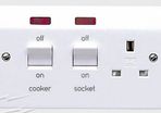 MK K5061WHI 45A DP Cooker Switch + 13A Switched Socket + Neon Indicators Moulded White