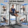 Power Tower Pull Up Bar Station, 450LBS Stable Pull Up Dip Station for Home Gym Strength Training Equipment Image 4