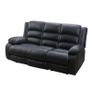 3 Seater PU Leather Recliner Sofa Black Image 3