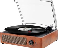 NEW SALE | Bluetooth Record Player Belt-Driven 3-Speed Turntable, Vintage Vinyl Record Players Built-in Stereo Speakers, with Headphone Jack/Aux Input/RCA Line Out