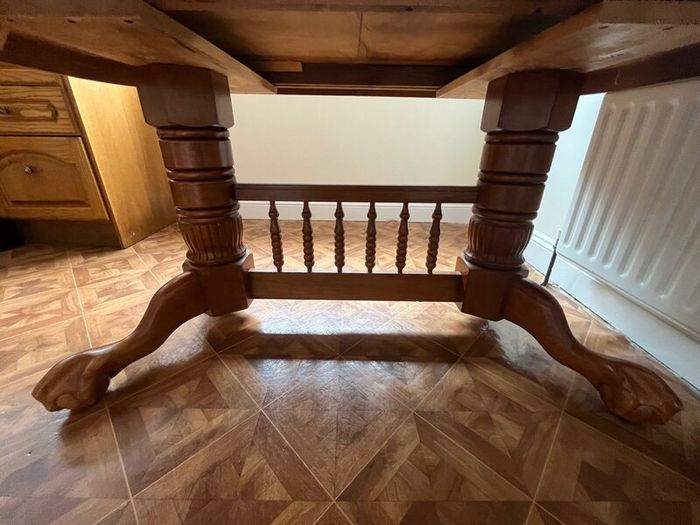 Solid Wood Dining Table + 4 Matching Chairs