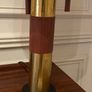 Teak and brass luxury 1960s fiberglass shade table lamp mid century Czech Image 2