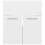 Sink Cabinet with Built-in Basin High Gloss White Chipboard Image 3