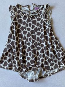 Baby Girl Leopard Print Dress with Bow on back  18/24 mt