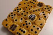 Dice - 20 Yellow dice with graphic