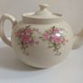 Beautiful Cream-Earthenware Clay Teapot with A Pink Floral Motif - Pattern Number 5412, No Backstamp, Most Likely Carrig Ware Image 4