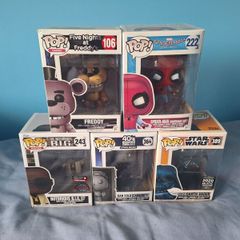 Funko Pops Marvel, Star Wars, Five Nights at Freddys FNAF