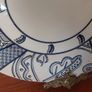 Fabulous & Unusual Large Blue and White 12.5" Charger or Display Plate by Wood & Sons in the Aesthetic Movement Inspired "Arabesque" Pattern Image 5