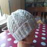 Hand Knit Cream Aran Weight Ladies Hat Image 3