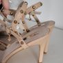Xti beige stud strap pointed heels Sz 41 - Bnwot Image 6