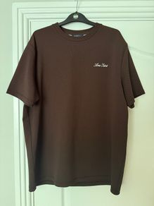 River Island Brown Slim Fit Textured Crew Neck T-Shirt