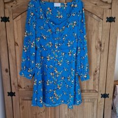 Blue Floral Savida Dress. Size 14