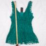 Vila Deep Teal Green Polka Dot Mesh Layered V-Neck Tank Top Cami Size XL Image 10